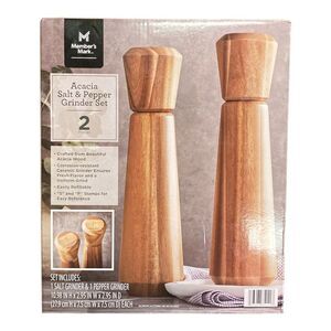 Member's Mark Acacia Salt and Pepper Mill Set (Natural)